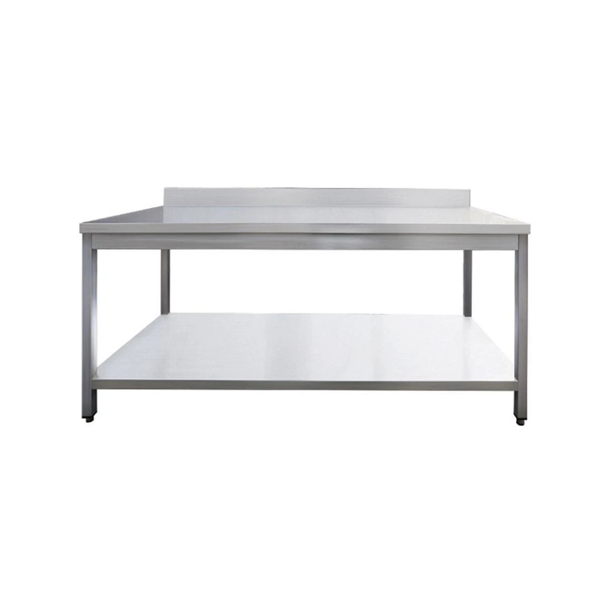 arbeitstisch-aus-edelstahl-mit-aufkantung-150-x-70 Arbeitstisch aus Edelstahl, mit Aufkantung, 150 x 70 – Bild 1