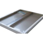 Arbeitstisch aus Edelstahl, mit Aufkantung, 150 x 70 – Bild 4