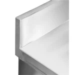 Arbeitstisch aus Edelstahl, mit Aufkantung, 70 x 70 – Bild 2