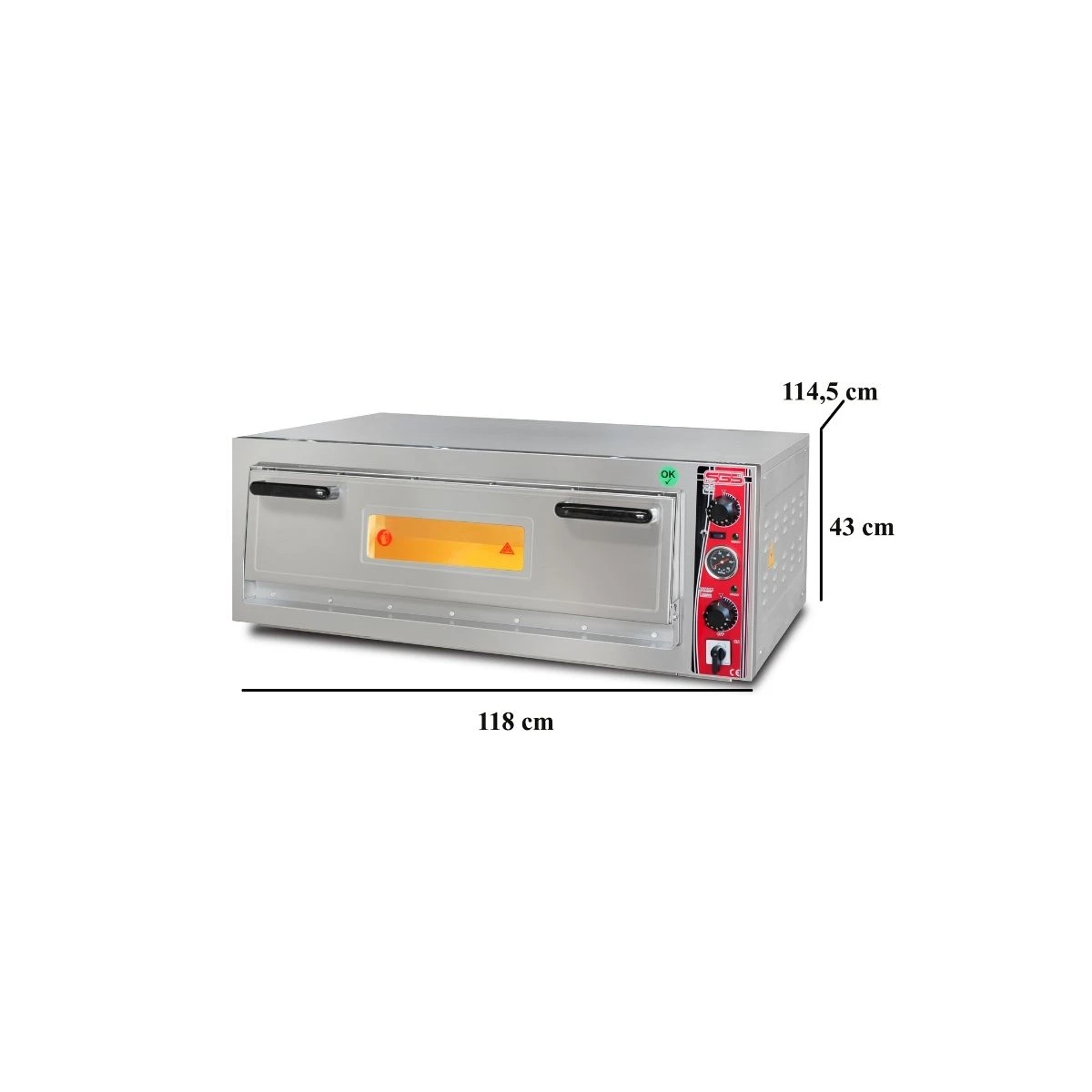 elektro-pizzaofen-classic-9x30-cm-mit-thermometer-breit-po-9292-e-t Elektro Pizzaofen Classic / 9x30 cm mit Thermometer / Breit / PO/9292 E/T – Bild 1