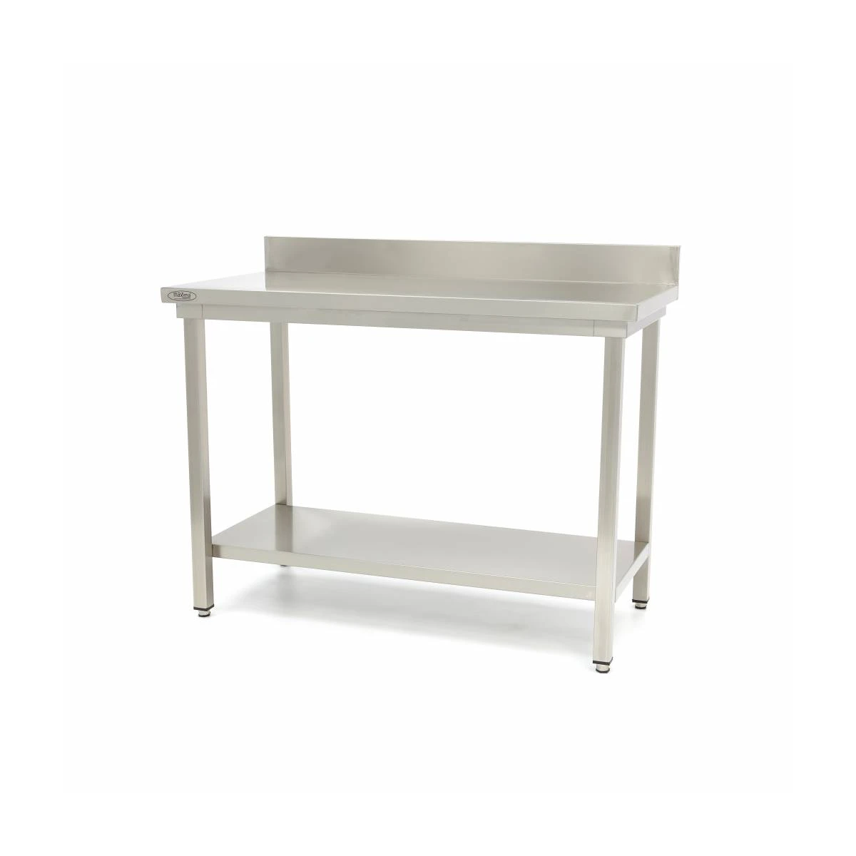gastro-edelstahltisch-100-x-60-cm-einstellbare-hoehe-mit-backsplash-und-lagerregal Gastro Edelstahltisch - 100 x 60 cm - Einstellbare Höhe - mit Backsplash und Lagerregal – Bild 1