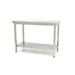 Gastro Edelstahltisch - 100 x 60 cm - Einstellbare Höhe - mit Lagerregal