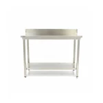 Gastro Edelstahltisch - 80 x 60 cm - Einstellbare Höhe - mit Backsplash und Lagerregal – Bild 2