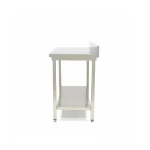 Gastro Edelstahltisch - 80 x 60 cm - Einstellbare Höhe - mit Backsplash und Lagerregal – Bild 3