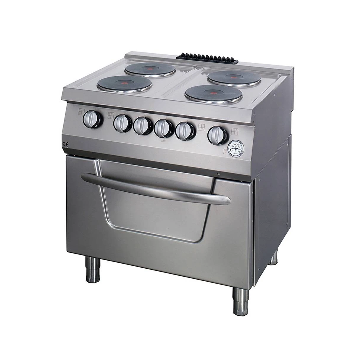 gastro-heavy-duty-herd-4-brenner-doppeleinheit-70-cm-tief-mit-ofen-elektrisch Gastro Heavy Duty Herd - 4 Brenner - Doppeleinheit - 70 cm Tief - mit Ofen - Elektrisch – Bild 1