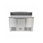 Gastro Pizzakühltisch - 137 cm - 3 Türen - Passt 8 x 1/6 GN - inkl. Edelstahlabdeckung – Bild 2