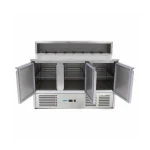 Gastro Pizzakühltisch - 137 cm - 3 Türen - Passt 8 x 1/6 GN - inkl. Edelstahlabdeckung – Bild 5