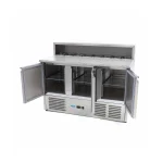 Gastro Pizzakühltisch - 137 cm - 3 Türen - Passt 8 x 1/6 GN - inkl. Edelstahlabdeckung – Bild 6