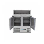 Gastro Pizzakühltisch - 90 cm - 2 Türen - Passt 5 x 1/6 GN - inkl. Edelstahlabdeckung – Bild 5