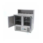 Gastro Pizzakühltisch - 90 cm - 2 Türen - Passt 5 x 1/6 GN - inkl. Edelstahlabdeckung – Bild 6