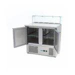 Gastro Pizzakühltisch - 90 cm - 2 Türen - Passt 5 x 1/6 GN - inkl. Glasabdeckung – Bild 2