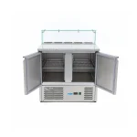 Gastro Pizzakühltisch - 90 cm - 2 Türen - Passt 5 x 1/6 GN - inkl. Glasabdeckung – Bild 4