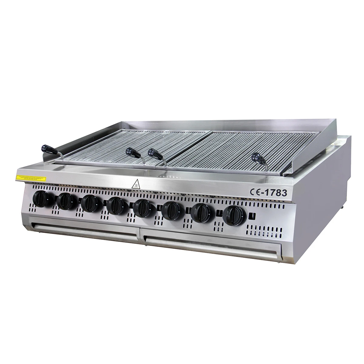 gastro-premium-holzkohlengrill-8-zonen-dreifache-einheit-90-cm-tief-gas Gastro Premium Holzkohlengrill - 8 Zonen - Dreifache Einheit - 90 cm Tief - Gas – Bild 1