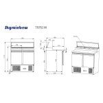 Saladette/Zubereitungstisch 2 Türen, Unterbaukühlung, 90x70 – Bild 5