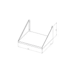 Wandbord Edelstahl, Gerätebord extra stabil, 1 Boden, 60x50 – Bild 2