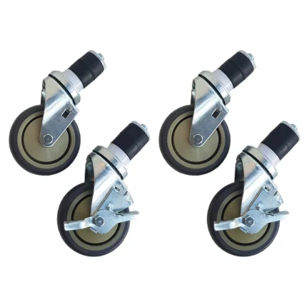 WT SQ Wheels set of 4 - 2 with brakes - 4 Inch / 10.2 cm